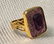 Egyptian Revival 15k Gold & Carved Amethyst Ring - 2