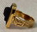 Egyptian Revival 15k Gold & Carved Amethyst Ring - 3