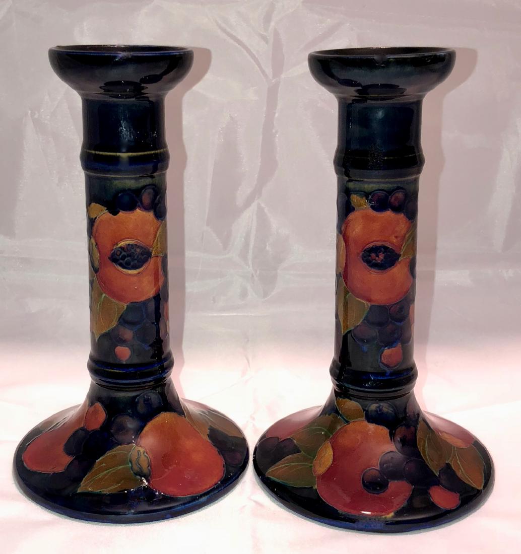 William Moorcroft Pair of Pomegranate Candlesticks (1 of 6)