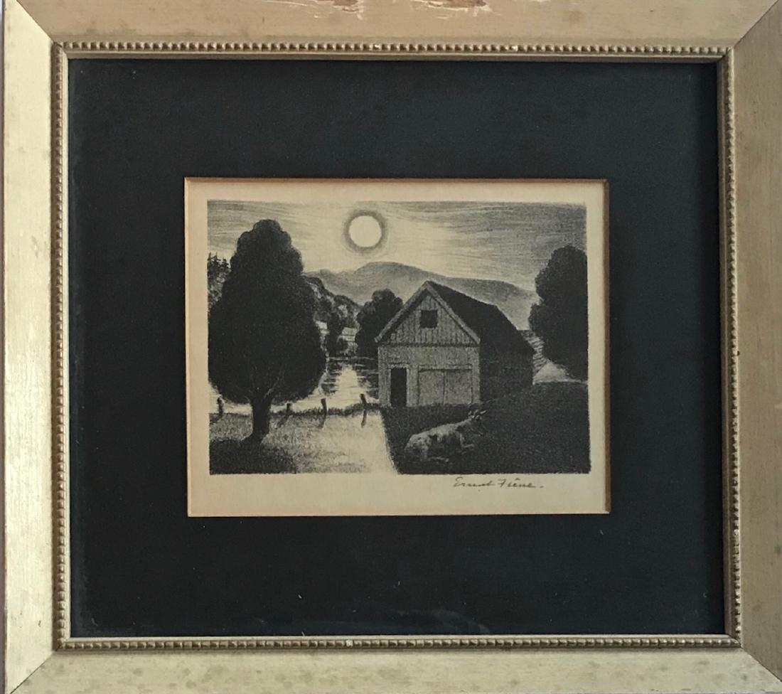 Ernest Fiene (American,1894-1965) BARN LANDSCAPE c.1948 (1 of 3)