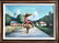 Haitian Folk Art Painting GIRL With Donkey, Signed 1974