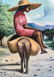 Haitian Folk Art Painting GIRL With Donkey, Signed 1974 - 4