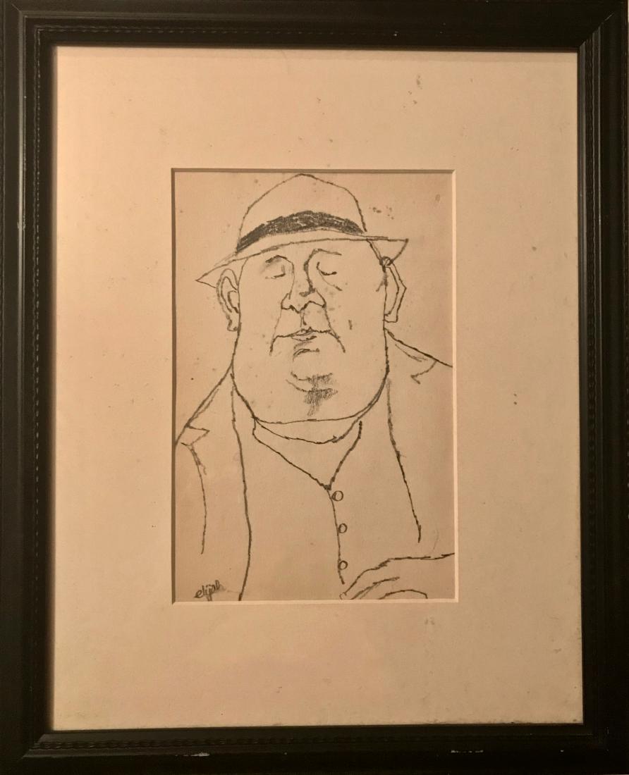 Elijah Silverman N.Y.C Urban Subway Drawing 1950s (1 of 4)