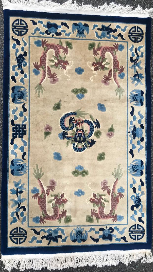 Chinese Handwoven Imperial Five Clawed Dragon Rug (1 of 4)