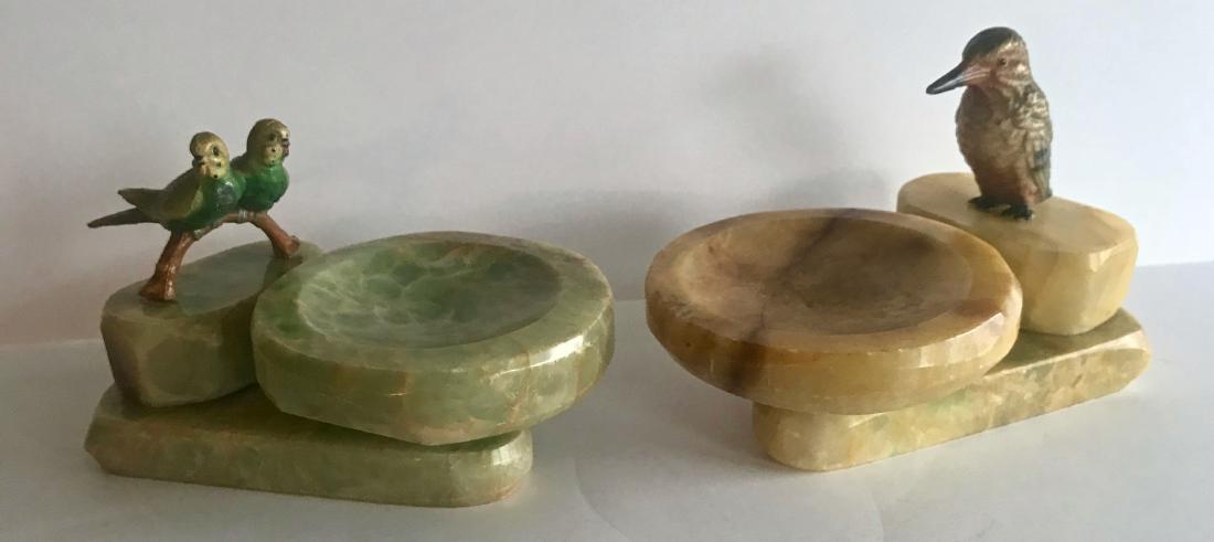 Art Deco Polychrome Parrot & Humming Bird Dresser Trays (1 of 4)