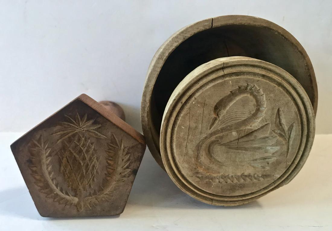 Antique Swan Butter Mold & Pineapple Butter Stamp (1 of 4)