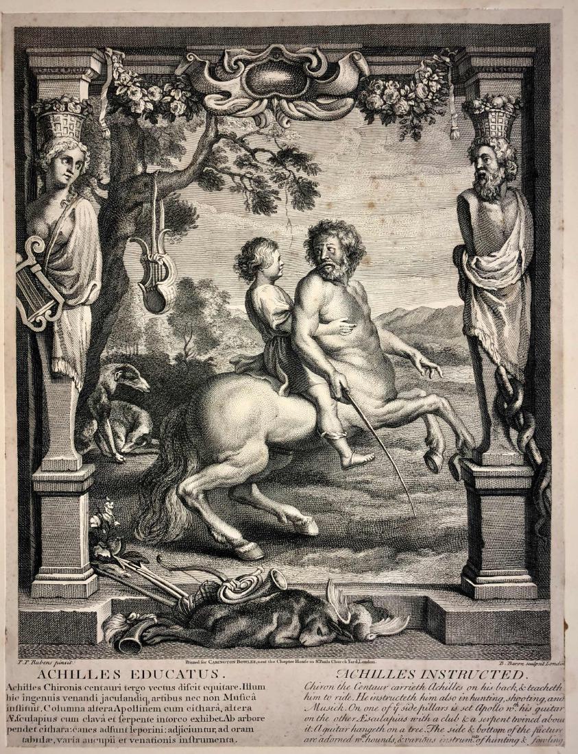 18th Century Etching ACHILLES EDUCATUS London (1 of 5)