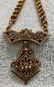 Victorian Gold Link Necklace W/ Pendant - 2