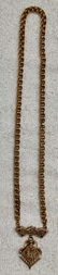 Victorian Gold Link Necklace W/ Pendant - 3
