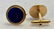 14k Yellow Gold Cufflinks With Lapis Lazuli K.L. - 2