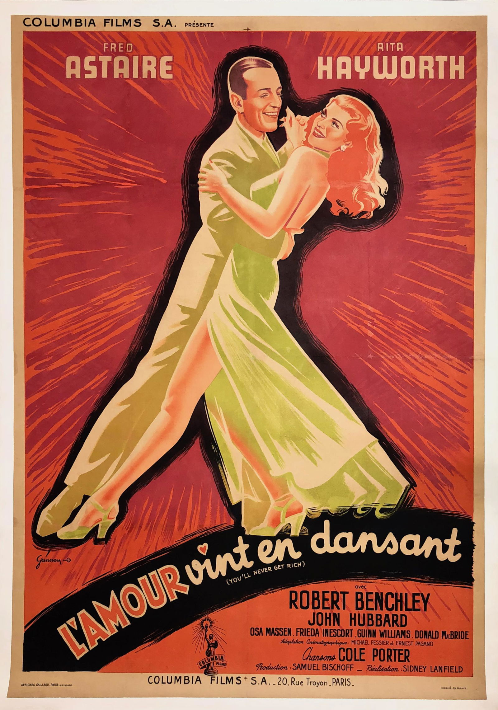 ASTAIRE & HAYWORTH Original Theater Release Poster 1941 (1 of 6)