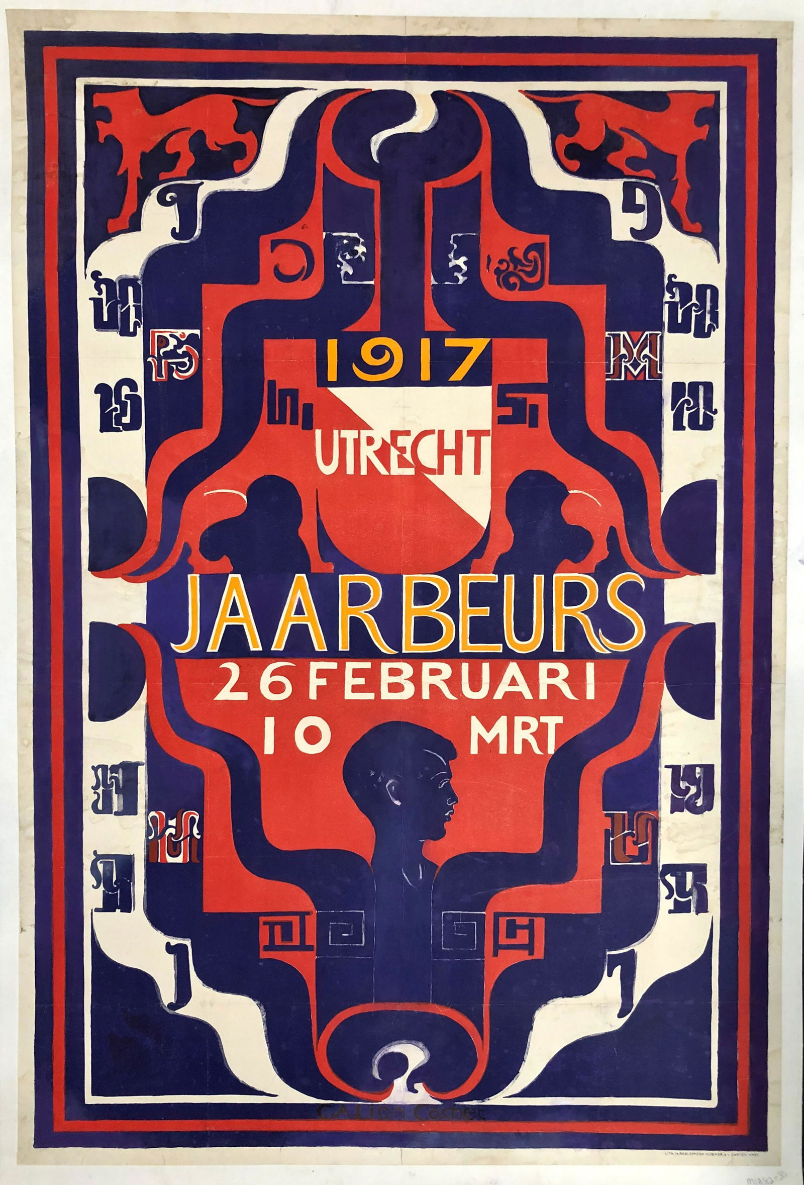 UTRECHT JAARBEURS Poster Lion-Cachet Netherlands 1917 (1 of 5)
