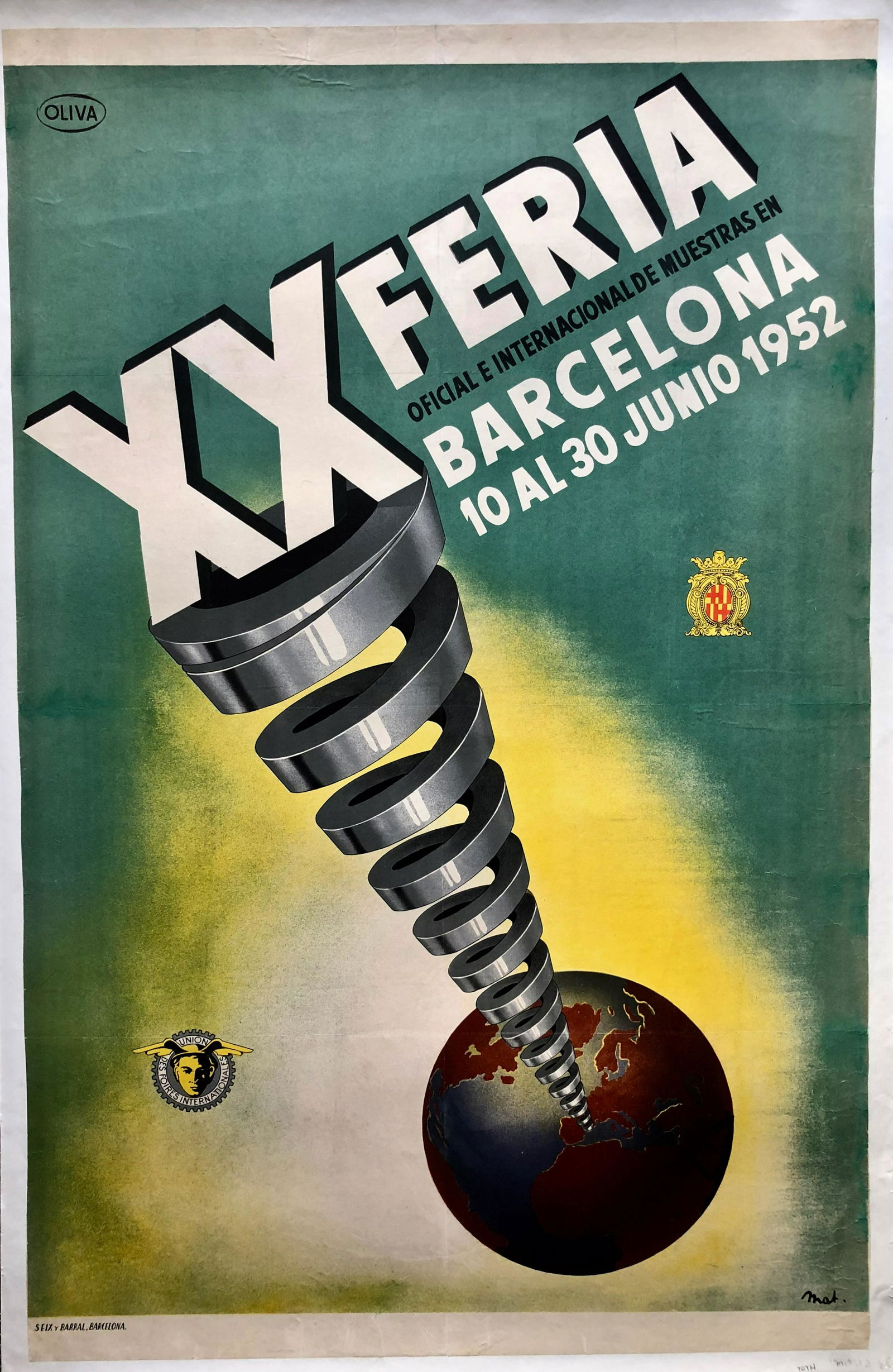 CARTEL XX FERIA BARCELONA Advertisement Poster 1952 (1 of 5)