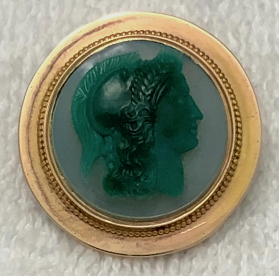 Victorian 14k Yellow Gold Cameo Brooch of HERMES (1 of 2)