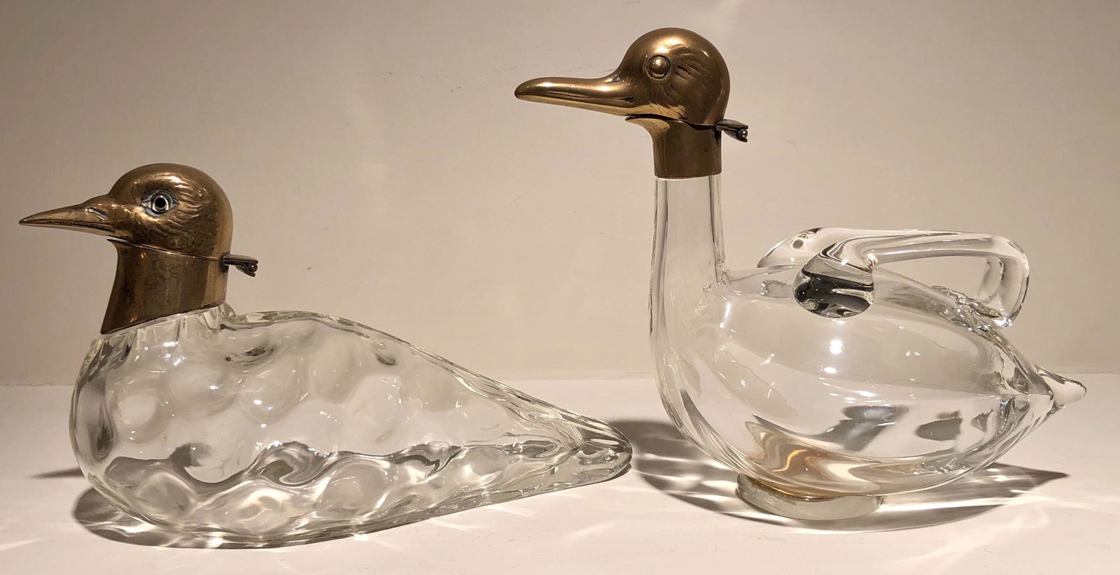 Antique Austrian Art Glass Duck Form Decanters (1 of 9)