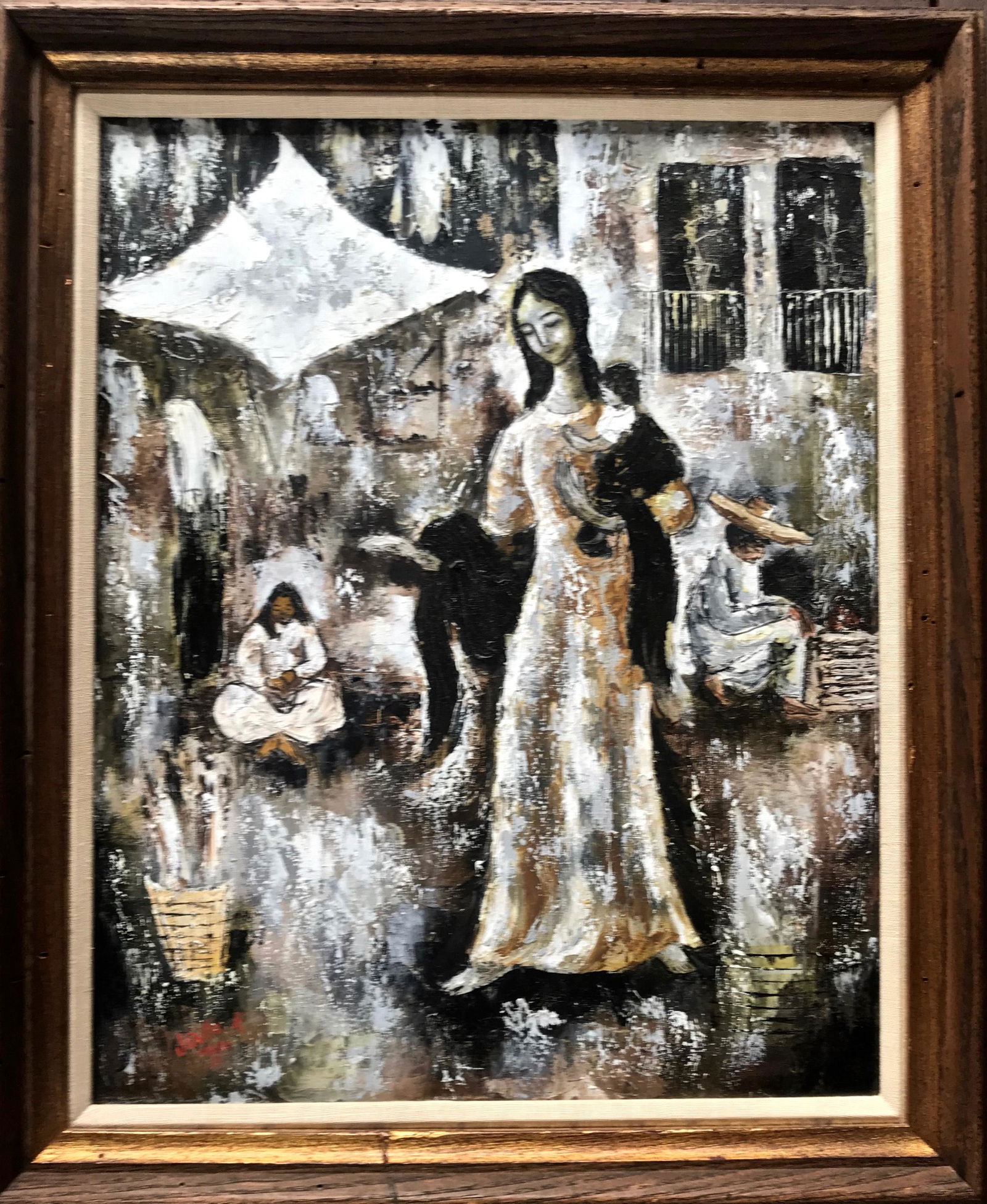 Mexican Modernist Abstract Oil Painting J.Ortiz R. 1971 (1 of 4)