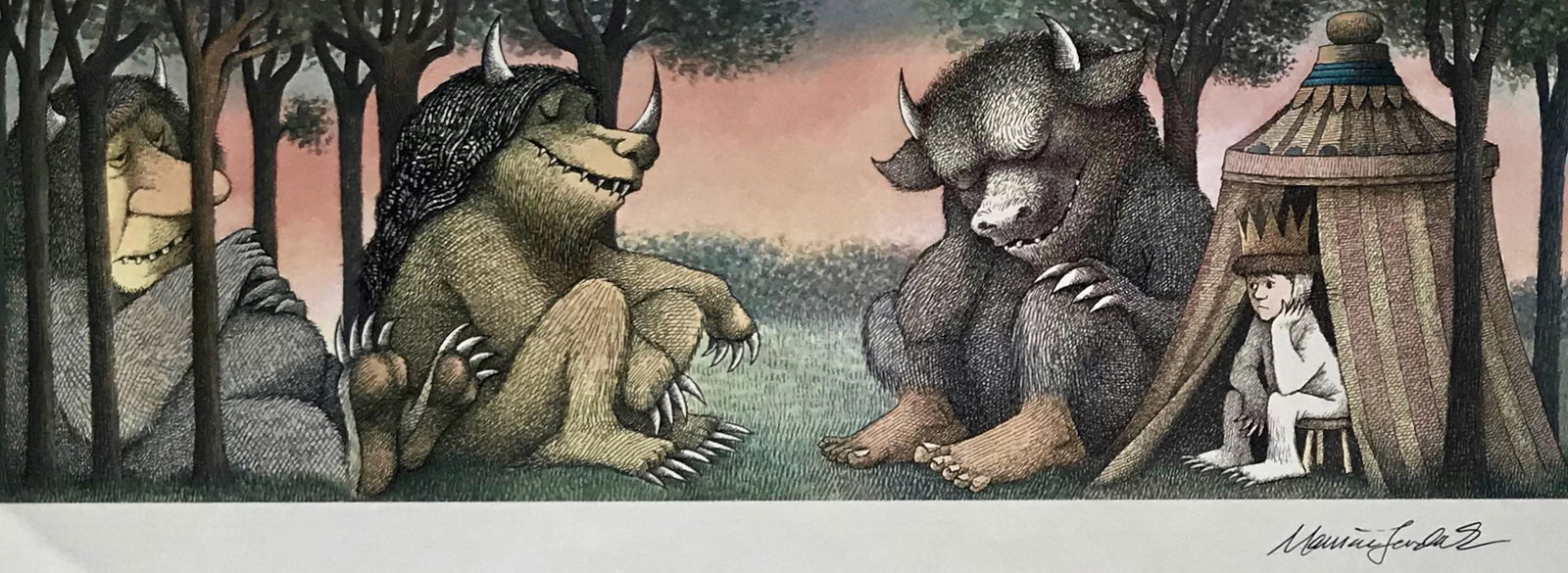 Sendak Hand-Signed MORNING AFTER-WHERE THE WILD THINGS (1 of 4)