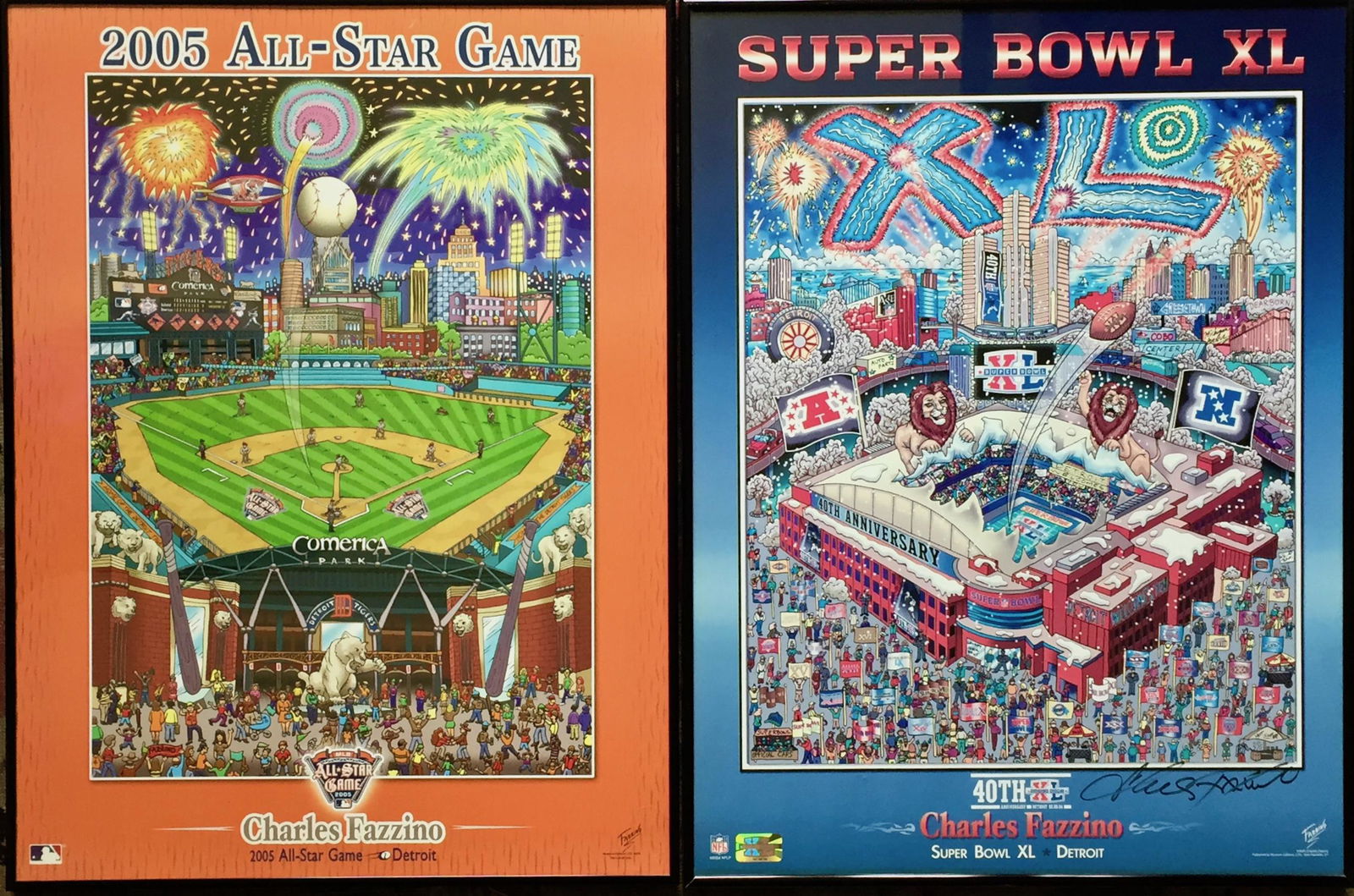 Charles Fazzino Pop Art Posters BASEBALL & FOOTBALL (1 of 5)