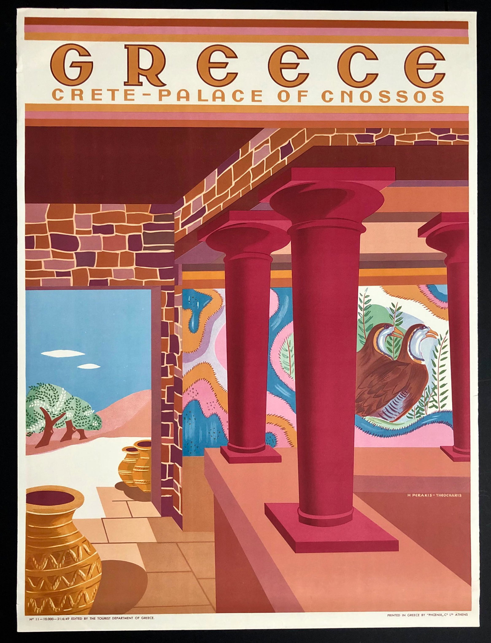 Greece Crete-Palace Of Cnossos Travel Poster,1949 (1 of 4)