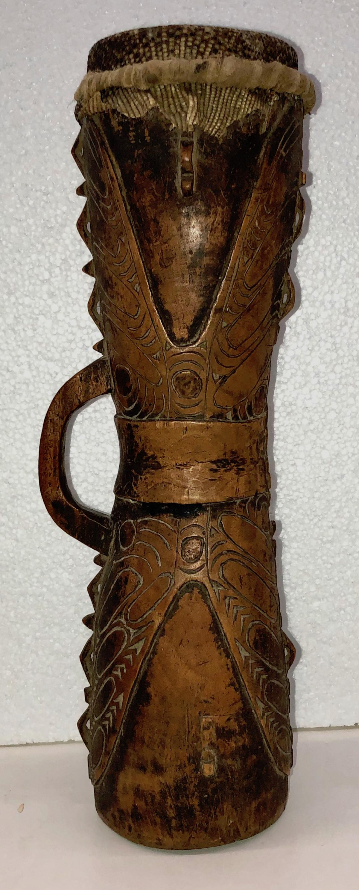 Sepik River Carved Kundu Drum, New Guinea (1 of 7)