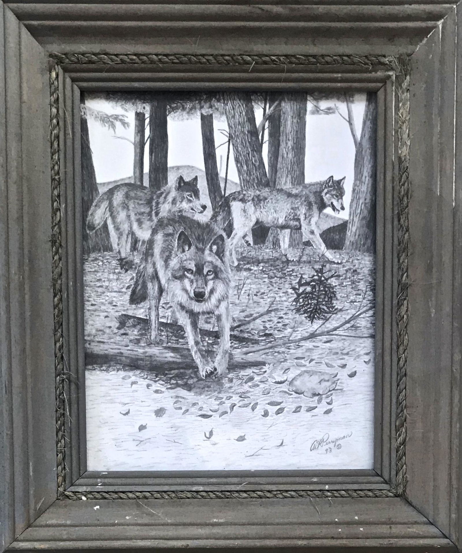 Wildlife Drawing WOLF PACK Art Perryman (1 of 3)