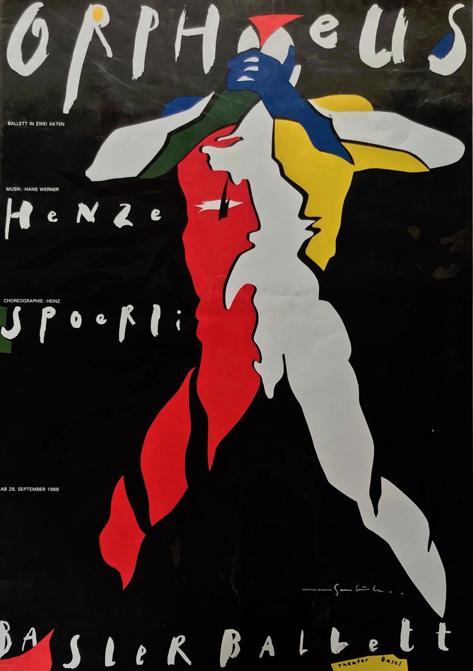 Modernist Swiss Poster Geissbuhler Domenic K. 1988 (1 of 2)