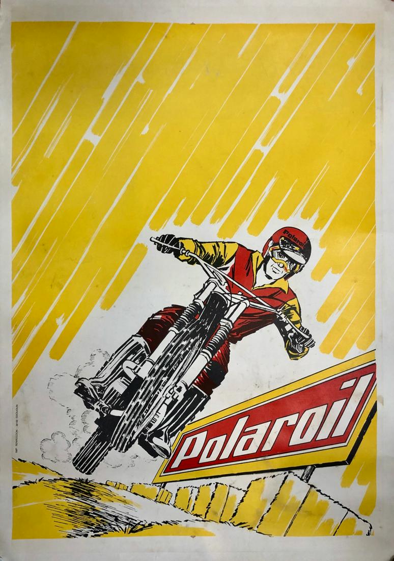 POLAROIL Motorcycle Motor Oil Advertisement Poster 1950 (1 of 3)