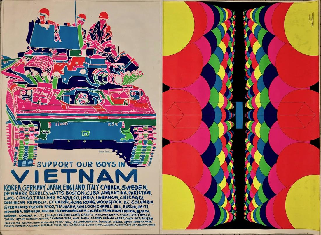 Vietnam & Optic Psychedelic Uncut Posters,1960s (1 of 3)