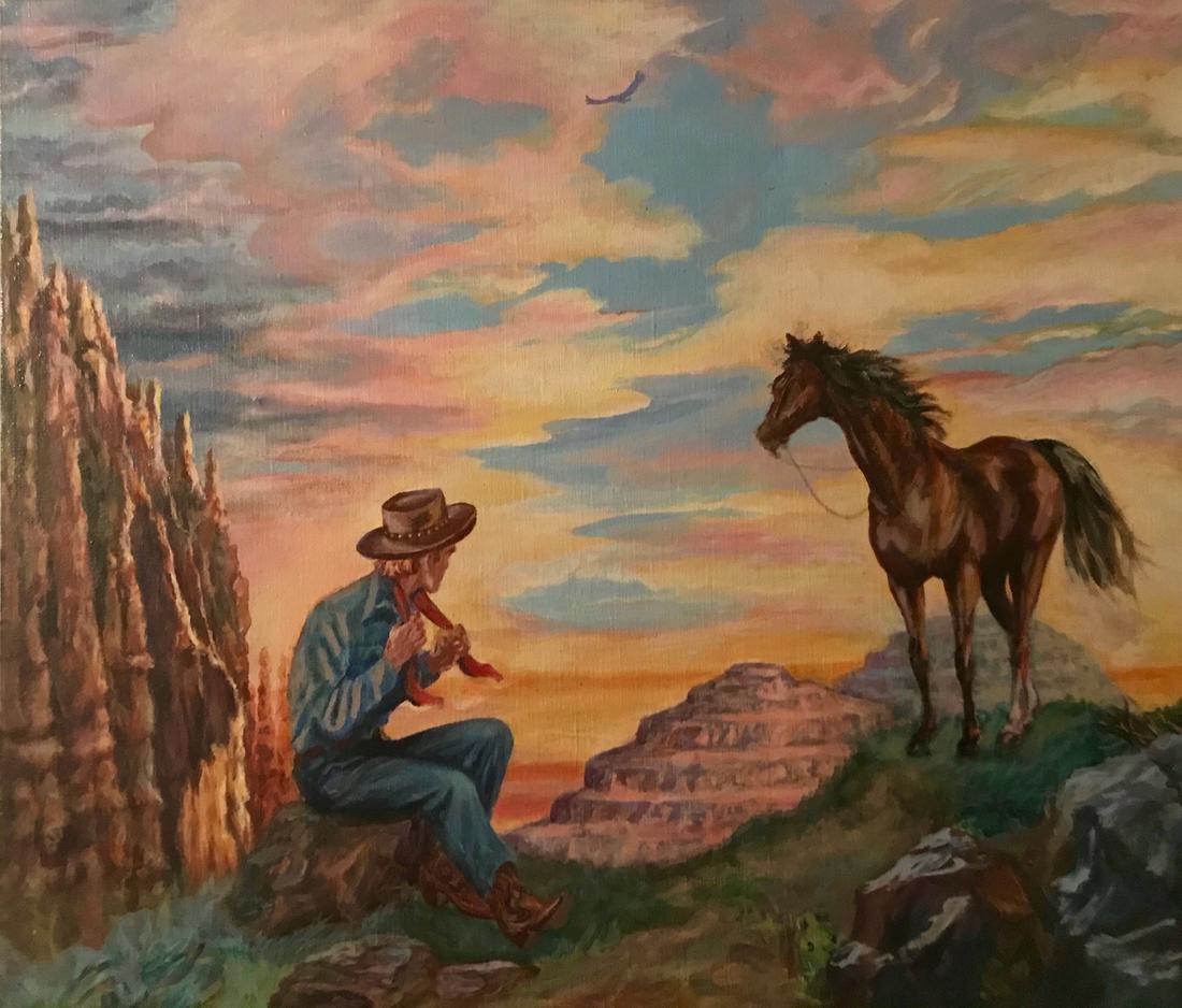 Western Pulp Art Illustration Painting (1 of 3)