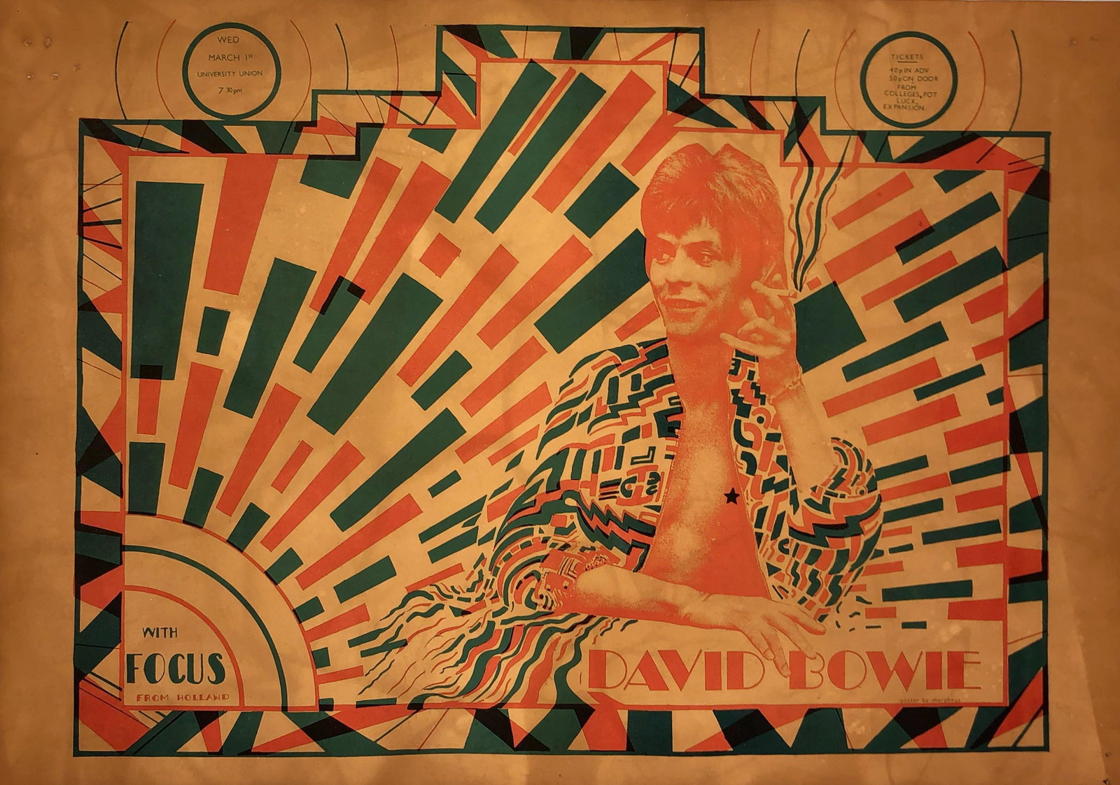 DAVID BOWIE Ziggy Stardust Concert Tour Poster, 1972 (1 of 4)