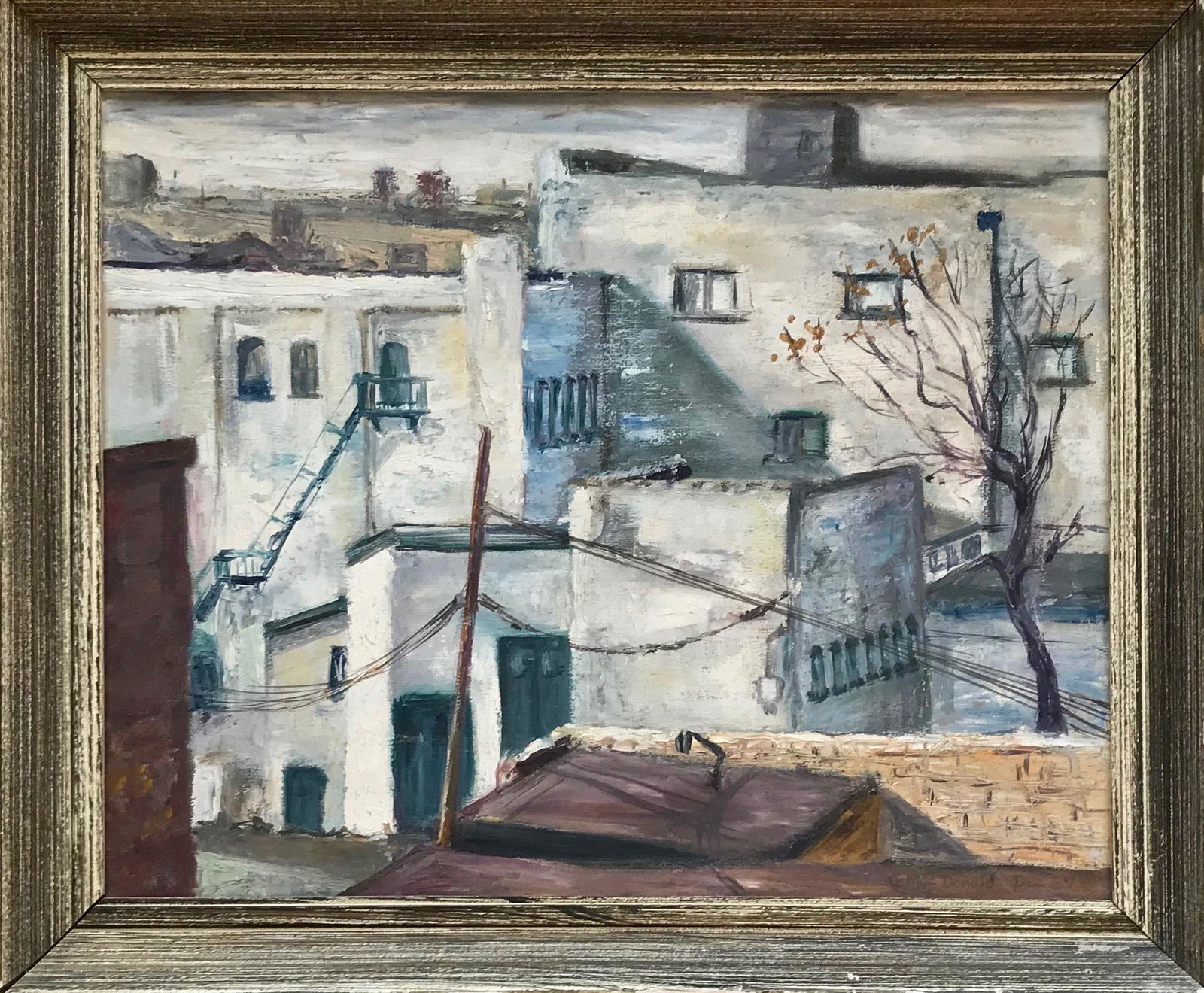 Brooklyn Urban Landscape Oil Painting, MacDonald 1957 (1 of 4)