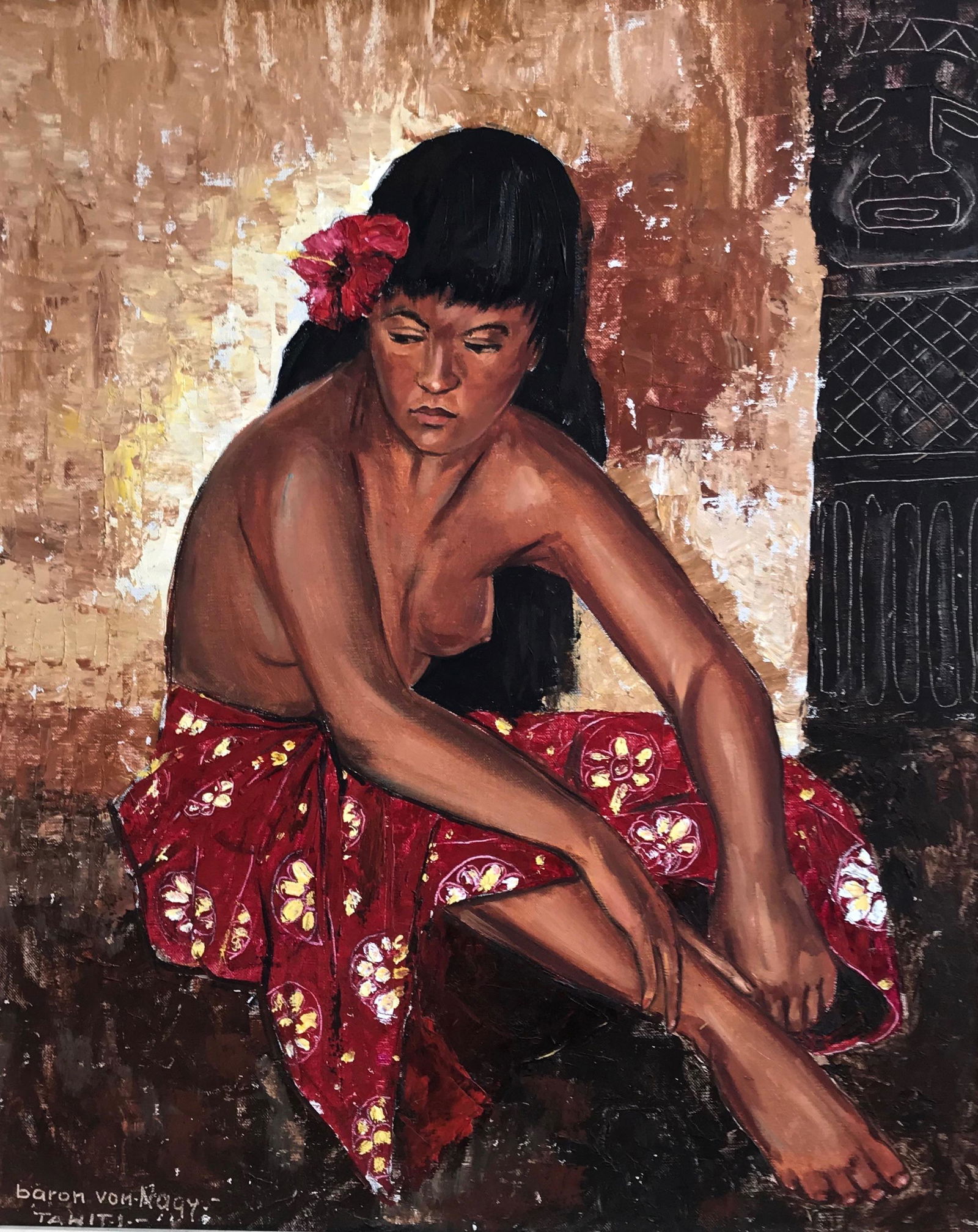 Polynesian Beauty Painting, Baron Nagy c.1960s (1 of 4)