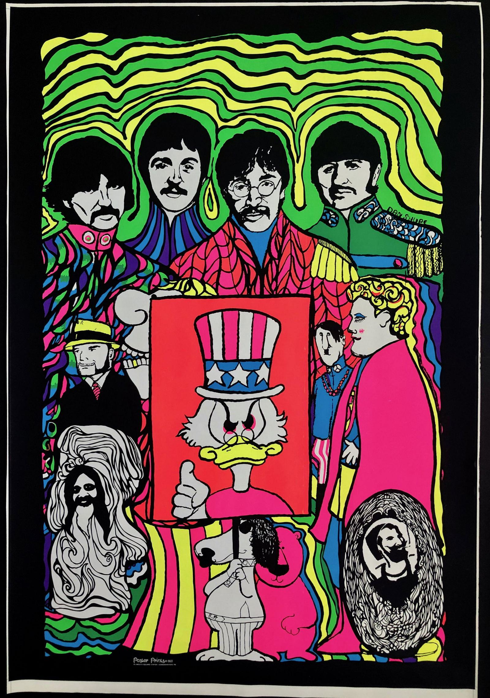 Original Beatles Blacklight Poster, Dan Shupe 1968 (1 of 3)