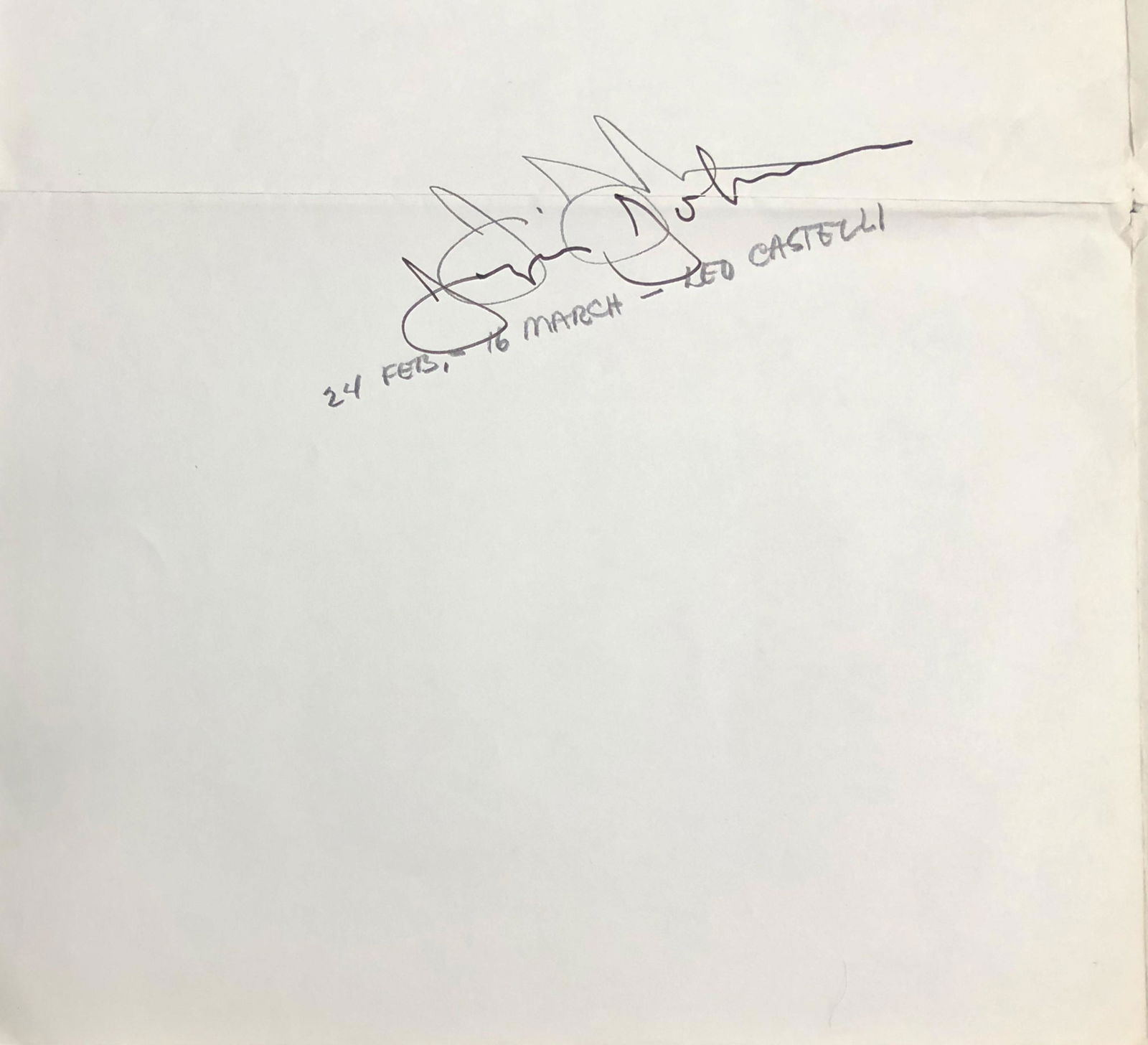 Leo Castelli JASPER JOHNS Promotional Mailer, Signed (1 of 6)