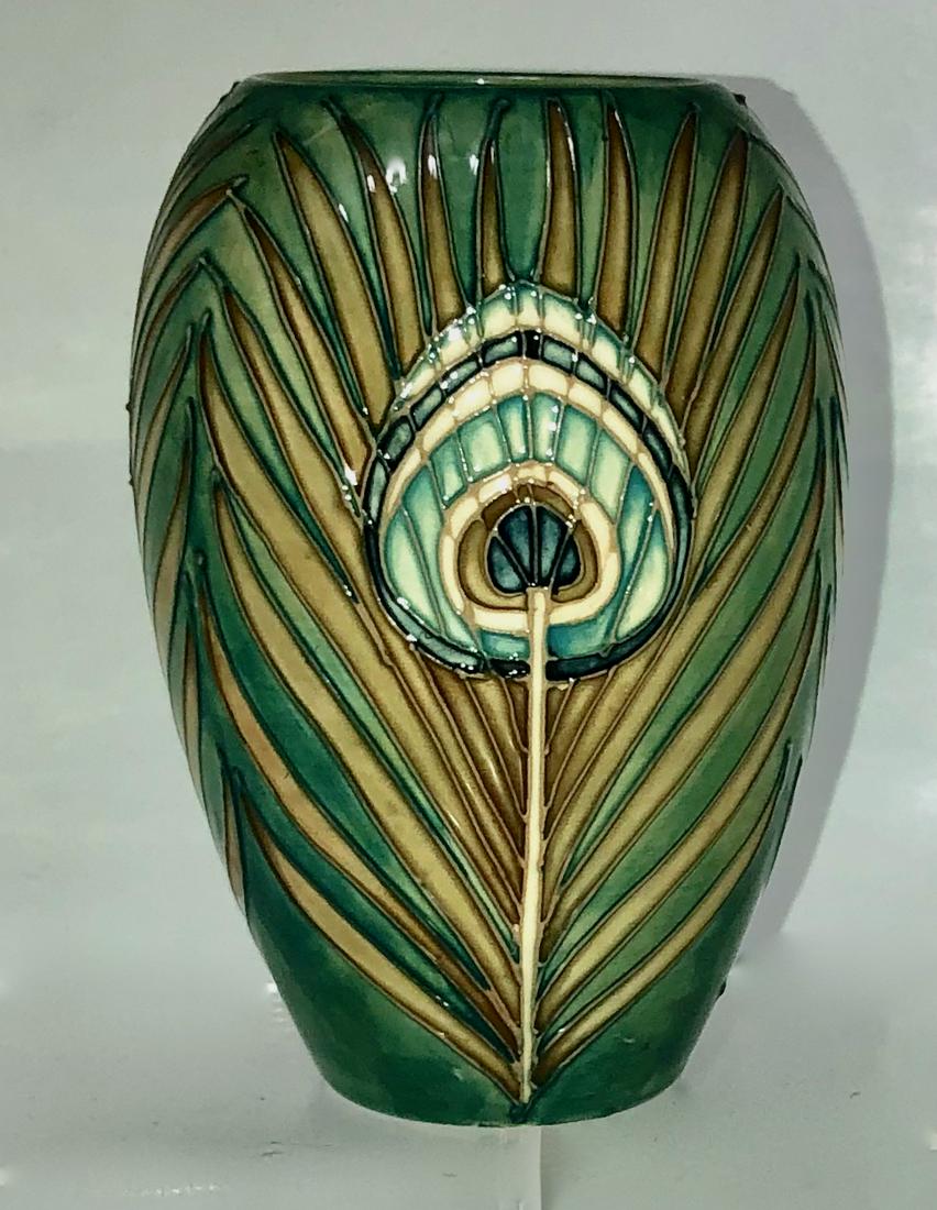 William Moorcroft Peacock Feather Vase (Sally Tuffin) (1 of 6)