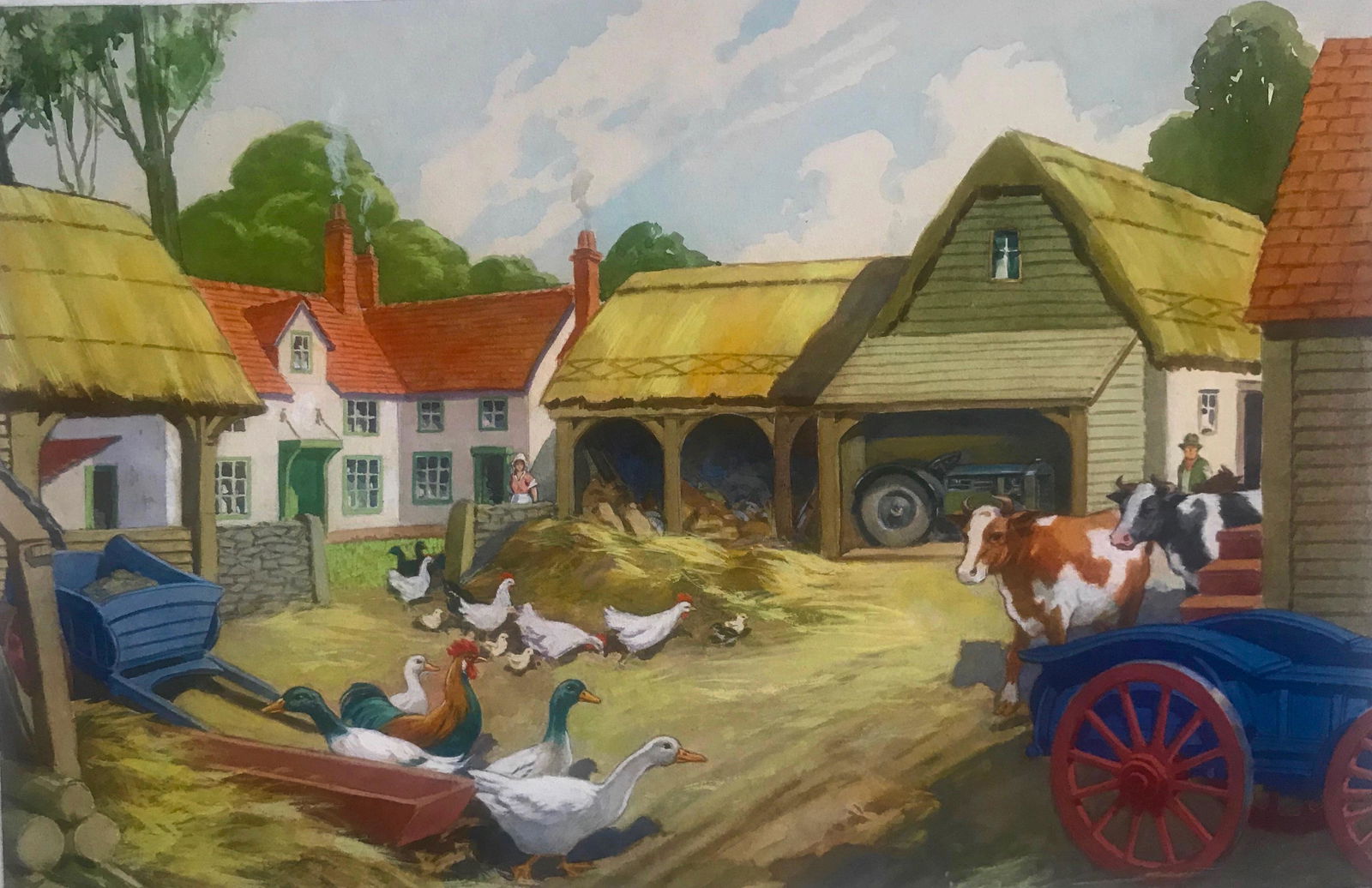 ON THE FARM  Book Illustration Painting, Gardner 1940 (1 of 3)