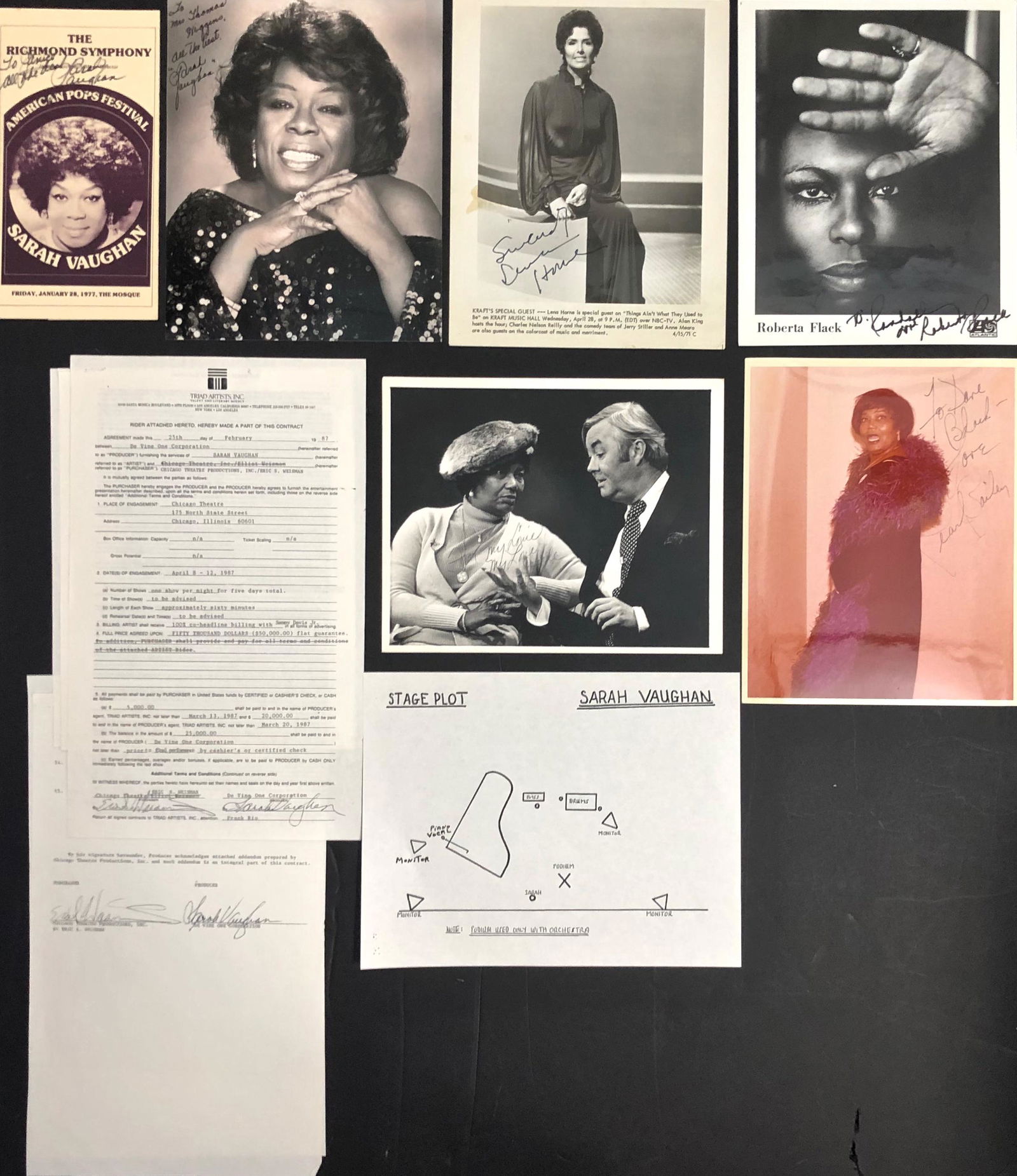 Noted JAZZ MUSICIANS Inscribed Photographs & Contract (1 of 5)
