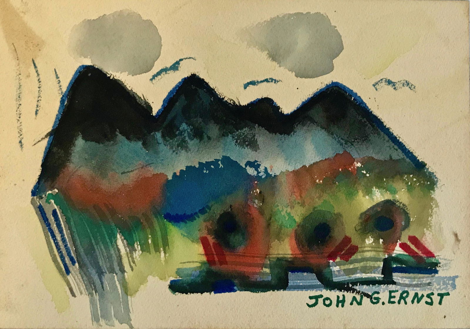 JOHN G. ERNST WOODSTOCK ABSTRACT  LANDSCAPE PAINTING (1 of 2)