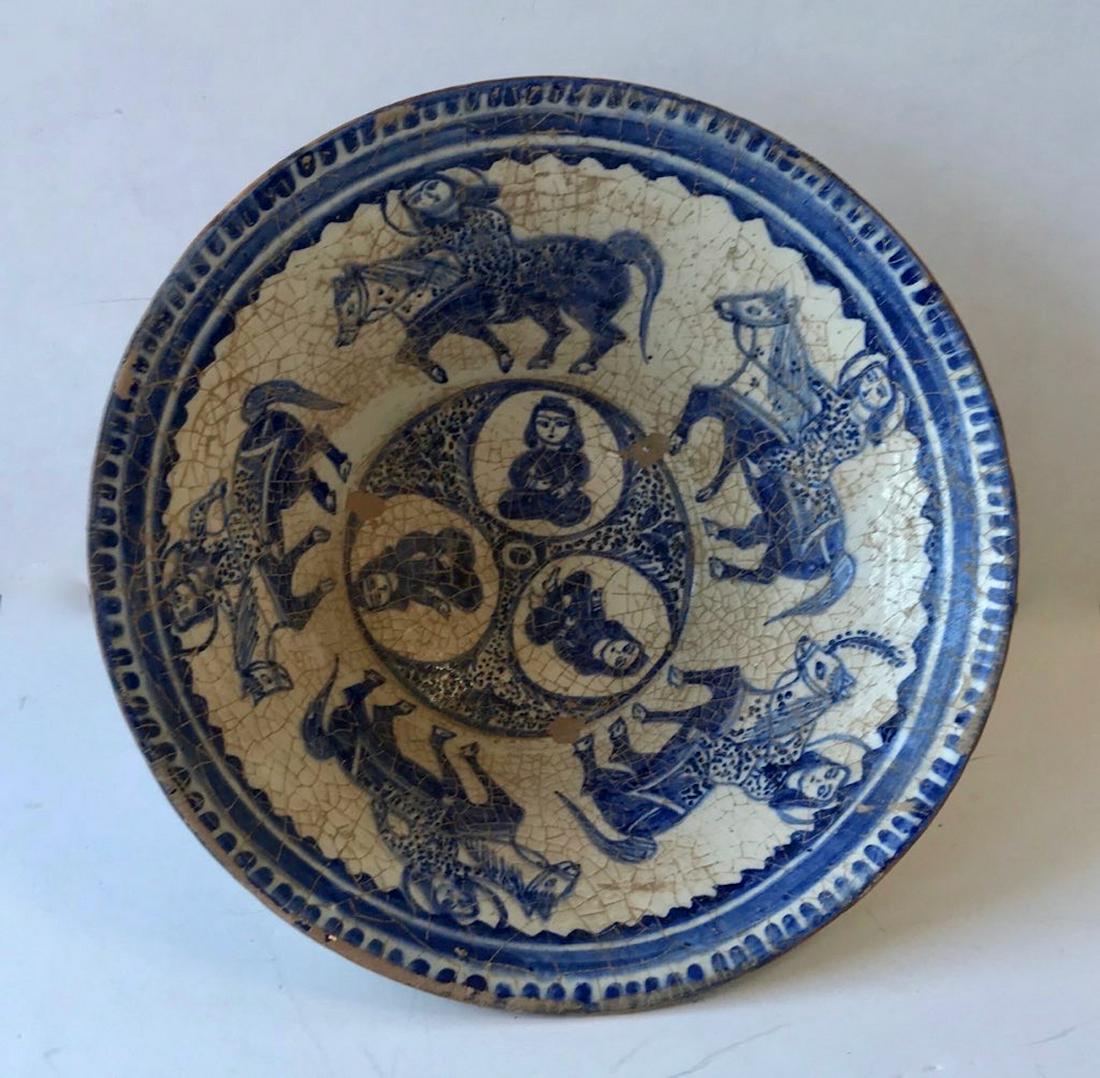 A Middle Eastern Pottery Bowl Diameter  9 1/2 inches (1 of 4)