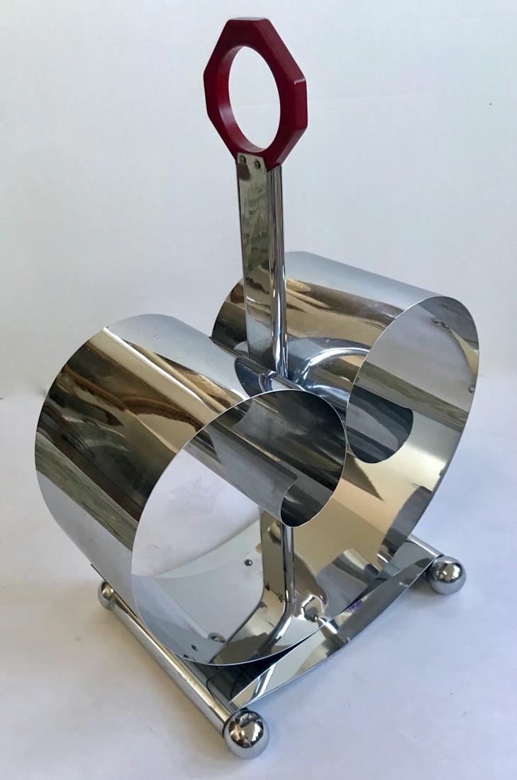 Art Deco Chrome With Bakelite Magazine Holder, 1930s (1 of 4)