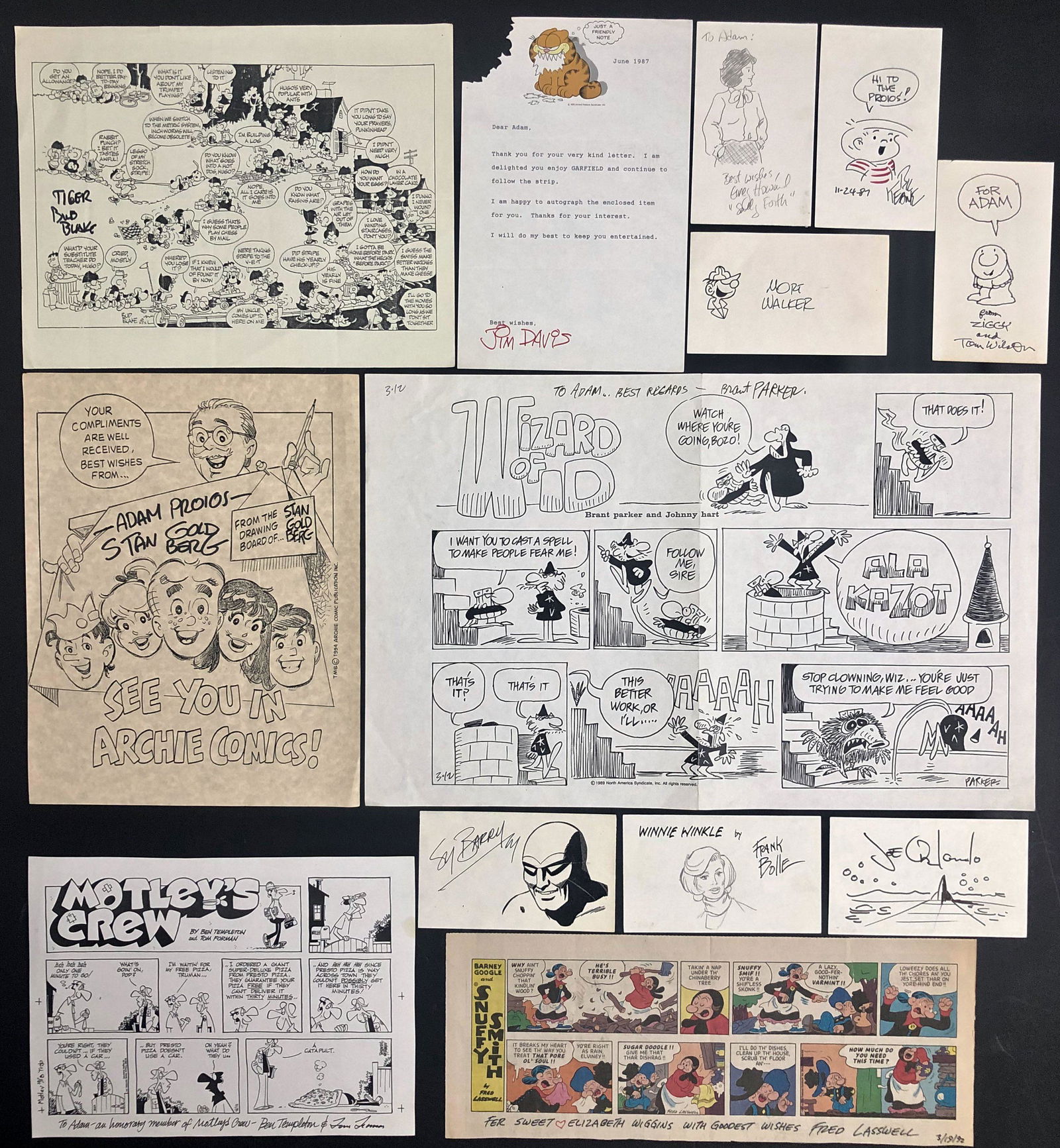 Collection Of  Noted Cartoonist Drawings & Autographs (1 of 6)