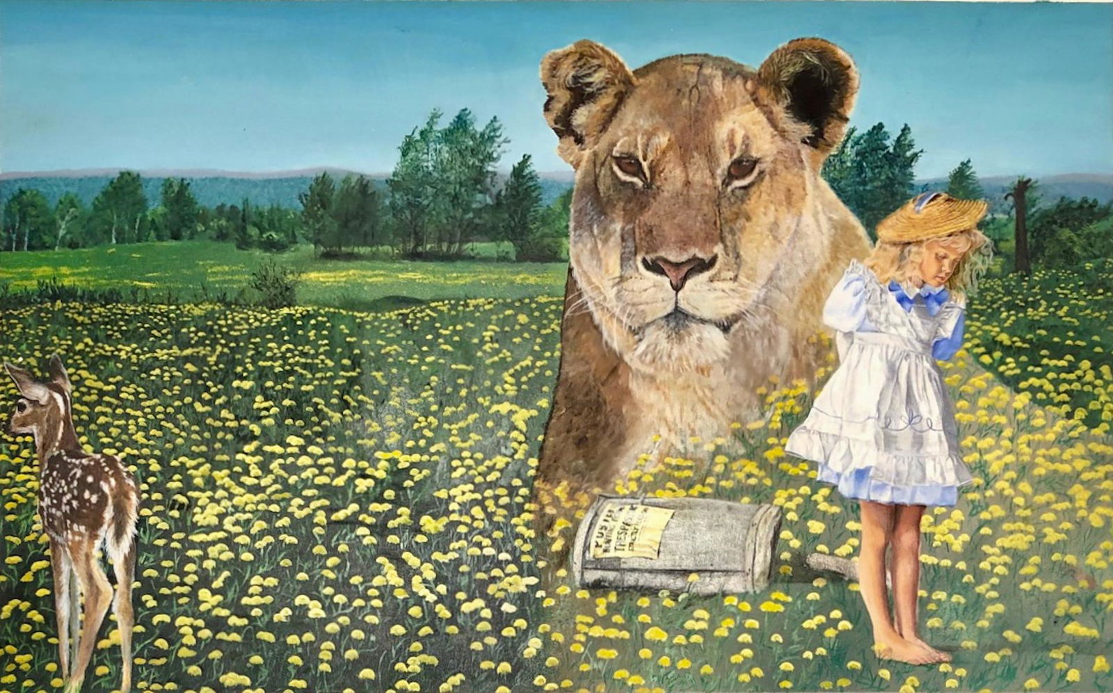 Painting: A CHILDS MEMORIES OF WILDLIFE-NO HUNTING (1 of 4)