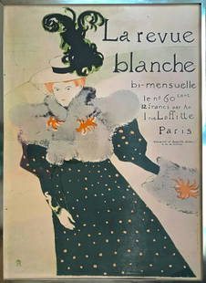 Henri De Toulouse-Lautrec LA REVUE BLANCHE 1895: After-Henri-Toulouse Lautrec (French, 1864-1901).LA REVUE BLANCHE, 1895.Vintage poster in colors on paper.Printer: Imp. Edward Ancourt, Paris (lower right).Dimension: one sheet: 52 x 38