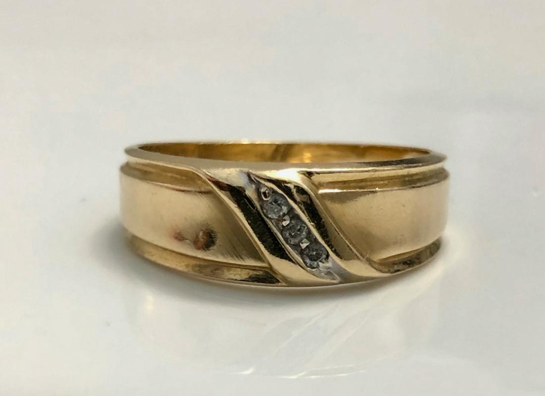 14k Yellow Gold  Band Ring Set W/ Diamonds (1 of 5)