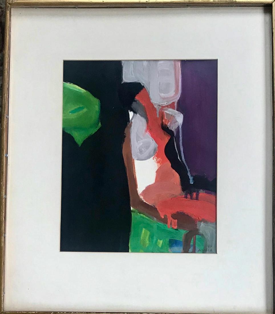 Japanese Abstract Painting Tadashi Asoma 1967 (1 of 4)