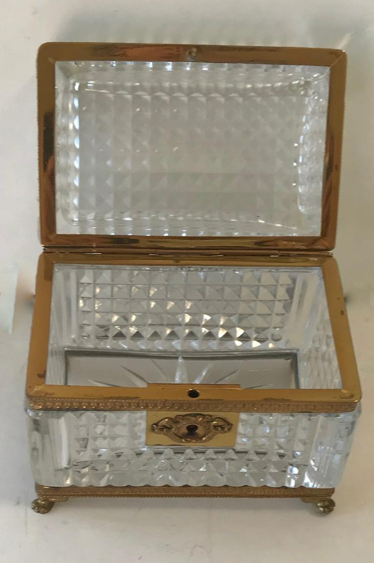 French Crystal Casket Jewelry Box With Gilt Ormolu (1 of 6)