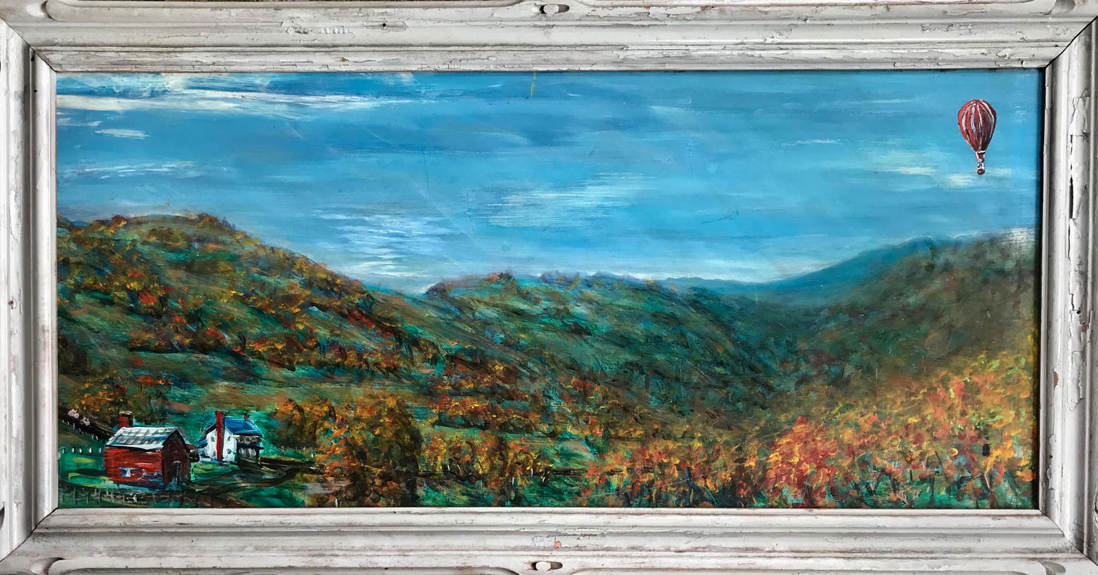 Hudson Valley Folk Art  Panoramic Landscape Painting (1 of 3)