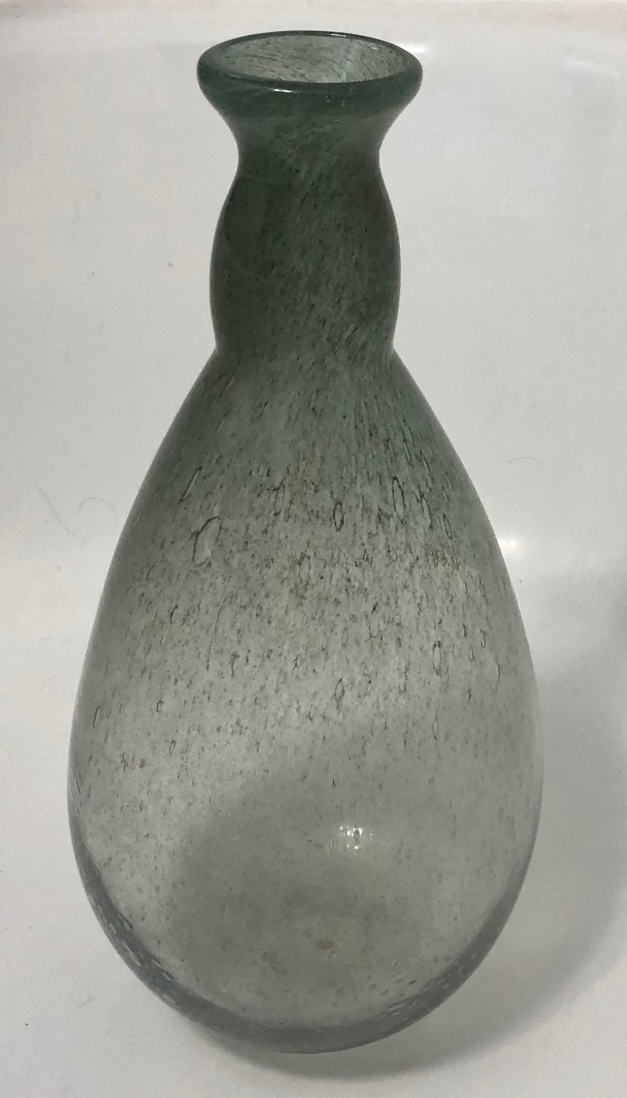 Andries Dirk Copier Glasfabriek Leerdam UNICA VASE: Andries Dirk Copier (Dutch, 1901-1991). Tall heavy, bulbous glass Unica vase (Z 303) c.1940s. Executed by NV Glasfabriek Leerdam, The Netherlands. Inscribed on underside of base: Leerdam-Unica,Z303, A