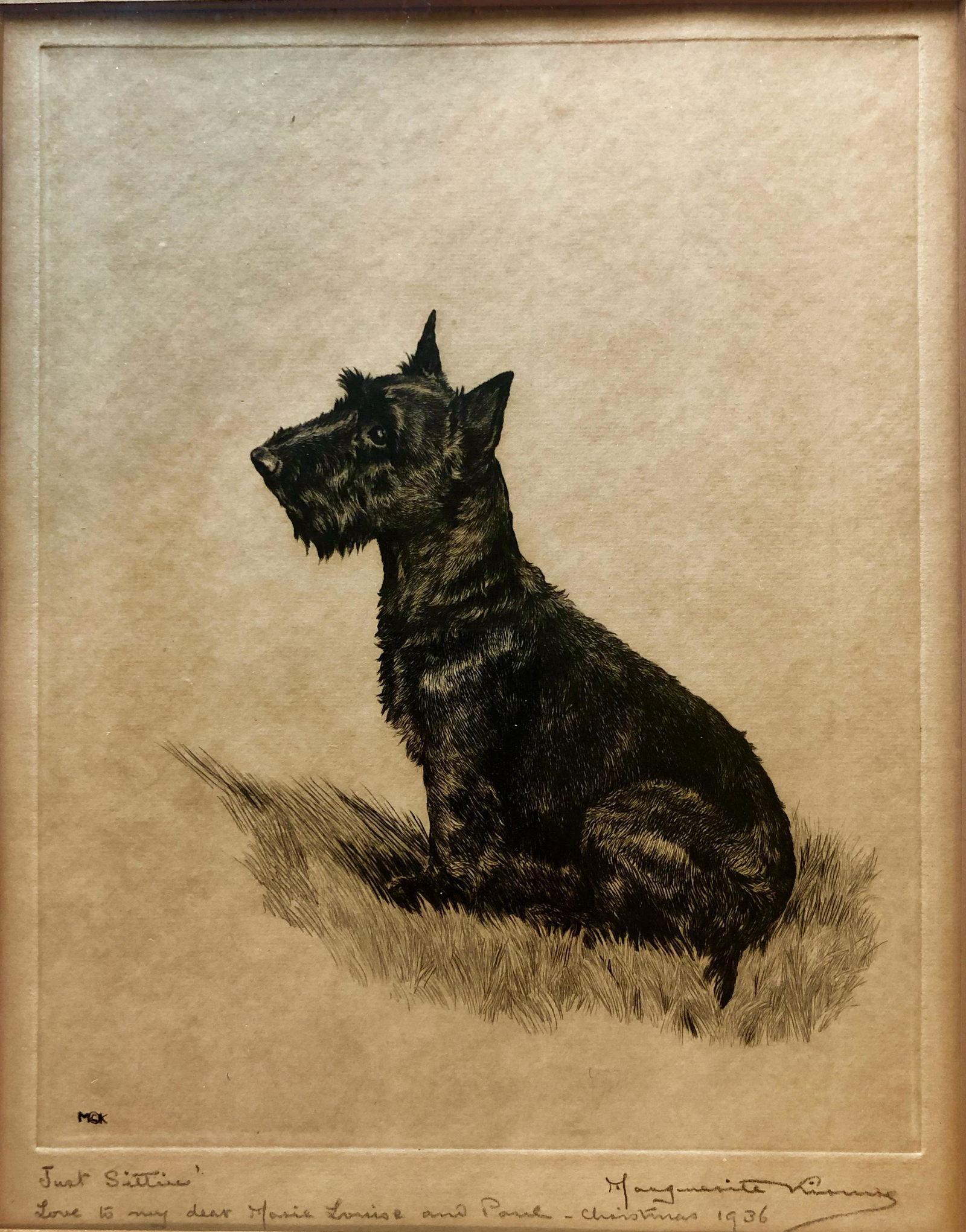 Marguerite Kirmse  JUST SITTIN  Etching W/ Inscription (1 of 5)