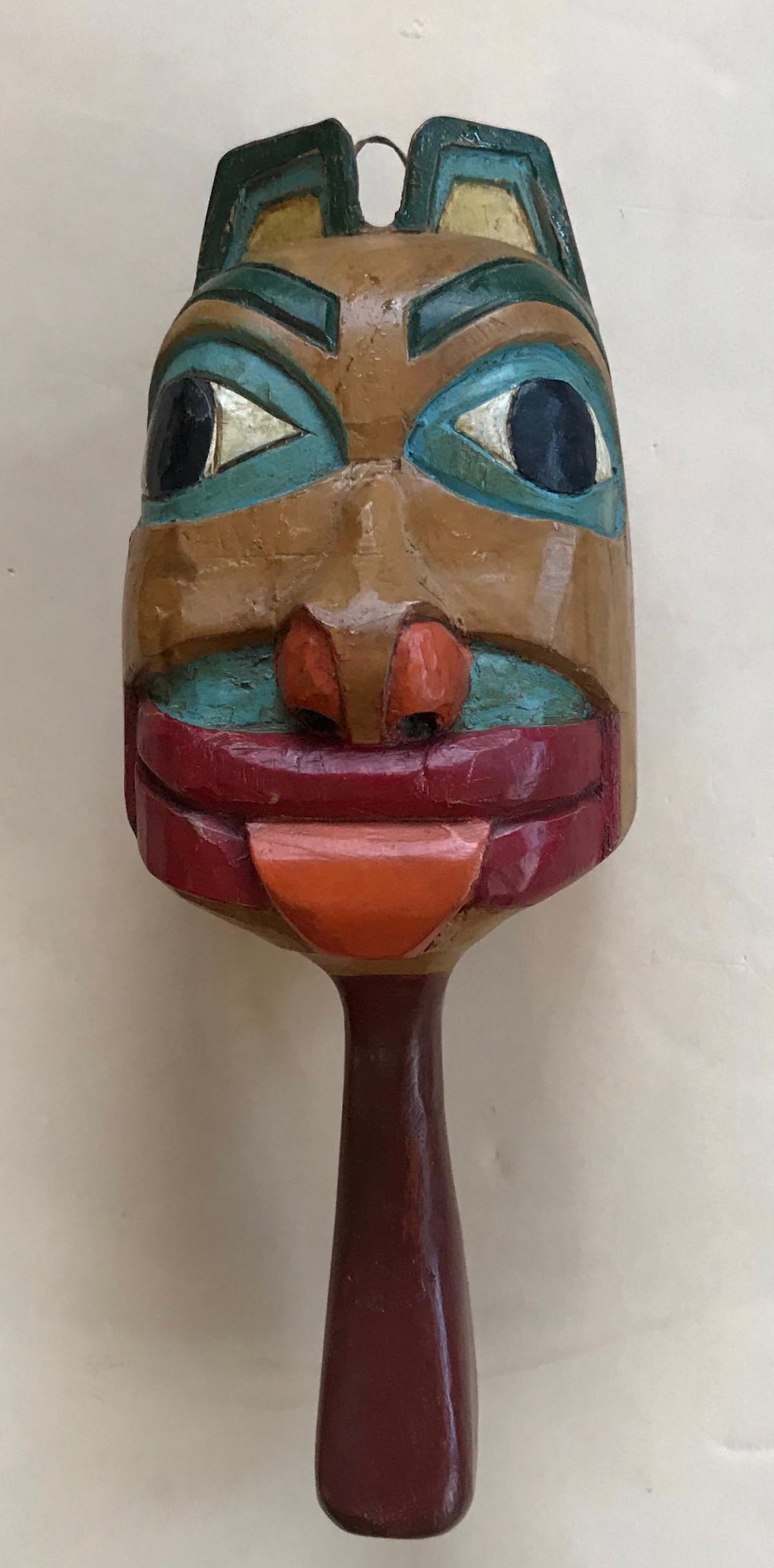 Northwest Coast Carved Tribal Shaman Rattle (1 of 4)